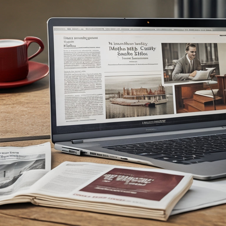 A split-screen image: a vintage-style newspaper with a bold, red headline on the left, and a modern, sleek laptop with a graph displaying fluctuating prices on the right.