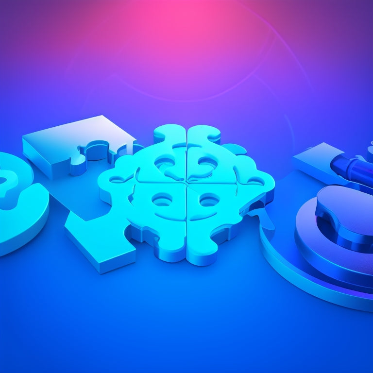 A stylized illustration of interconnected gears, puzzle pieces, and handshake icons, set against a gradient blue background, conveying harmony and unity in a business setting.