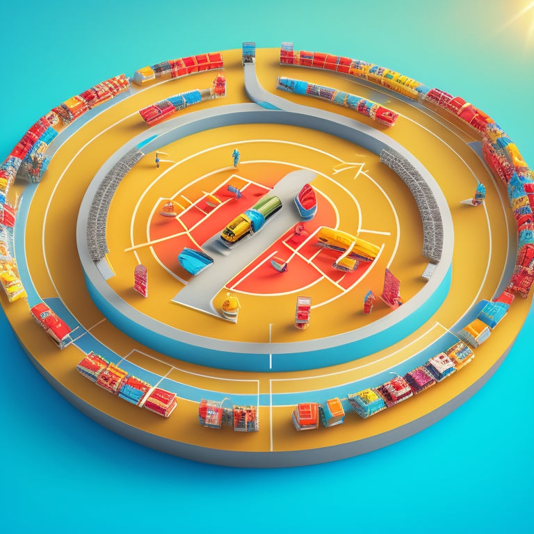 A stylized illustration of a roadmap with a shopping cart icon at the center, surrounded by arrows converging from various directions, symbolizing targeted traffic flowing towards ecommerce success.