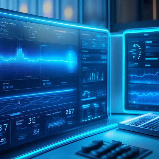 A futuristic e-commerce dashboard with rising sales graphs, a Shopify logo, and a faint digital product blueprint in the background, surrounded by subtle circuit board patterns and glowing blue accents.