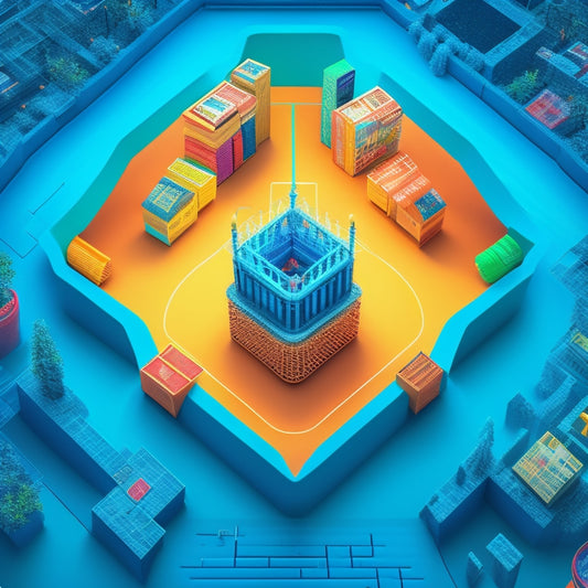 A stylized illustration of a maze with a shopping cart navigating through it, surrounded by digital icons like laptops, tablets, and smartphones, with arrows and connections forming a network.
