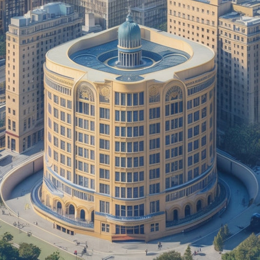 A stylized illustration of the University of California, Berkeley Law building's iconic façade, with subtle hints of technology integrated into the architecture, surrounded by swirling shapes of connecting people.