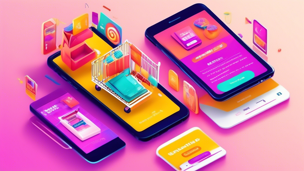 **Prompt:**
A vibrant and engaging image that captures the essence of mobile optimization for an e-commerce store. The image should showcase strategies and techniques to boost conversions, such as: