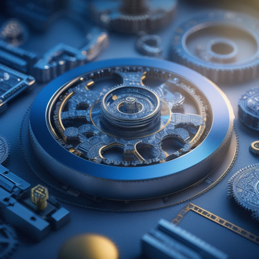 An illustration of a puzzle coming together, with digital devices and gears interlocking seamlessly, surrounded by a subtle glow, conveying a sense of smooth efficiency and precision.