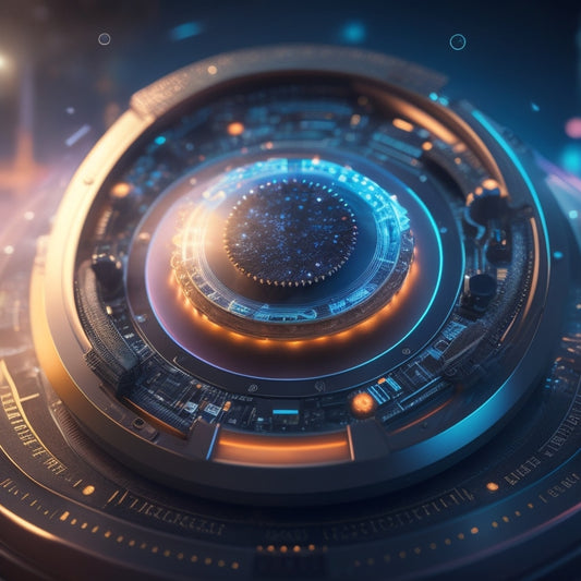 A futuristic, sleek, and modern illustration featuring a stylized, glowing loyalty badge at its center, surrounded by orbiting digital elements such as circuits, gears, and sparks.