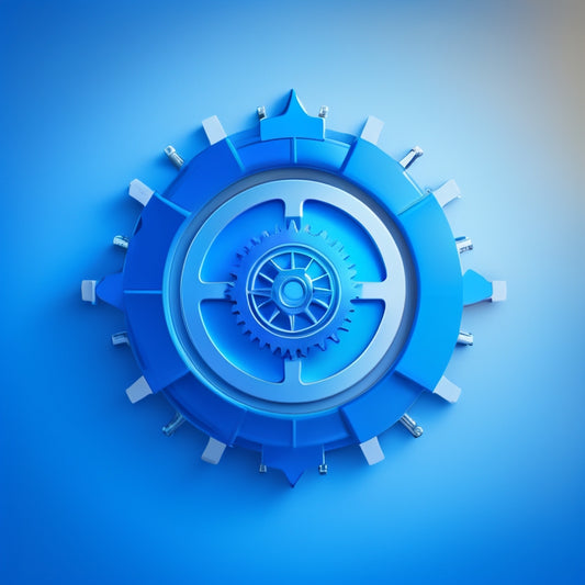 A stylized illustration of interconnected gears, each gear featuring a different icon (e.g., a puzzle piece, a compass, a lightbulb), surrounded by a subtle, shimmering aura, set against a calming blue background.