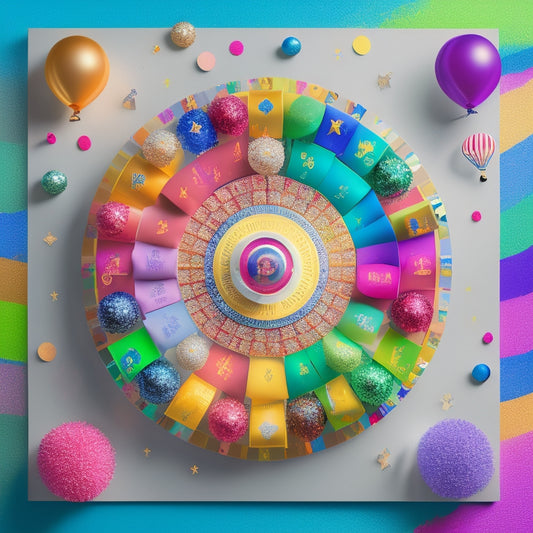 A colorful, stylized illustration of a calendar with 12 months, each section bursting with icons representing different retail holidays and events, surrounded by confetti and balloons.