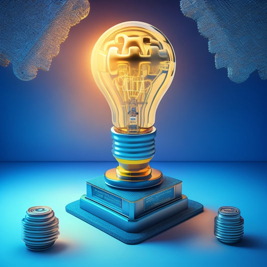 A stylized illustration of a trophy, surrounded by puzzle pieces, gears, and lightbulbs, with a subtle background of connected nodes and lines, conveying a sense of unity and synergy.