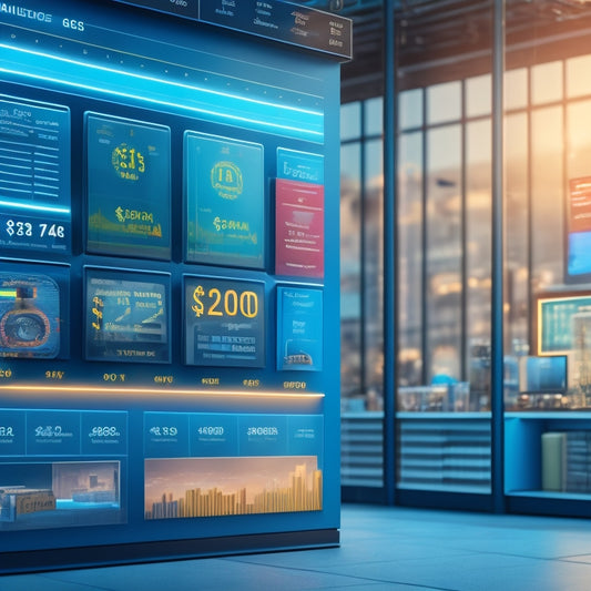 An illustration of a digital storefront with fluctuating price tags and a background of rising and falling graphs, surrounded by subtle hints of clockwork mechanisms and gears, conveying adaptability and precision.