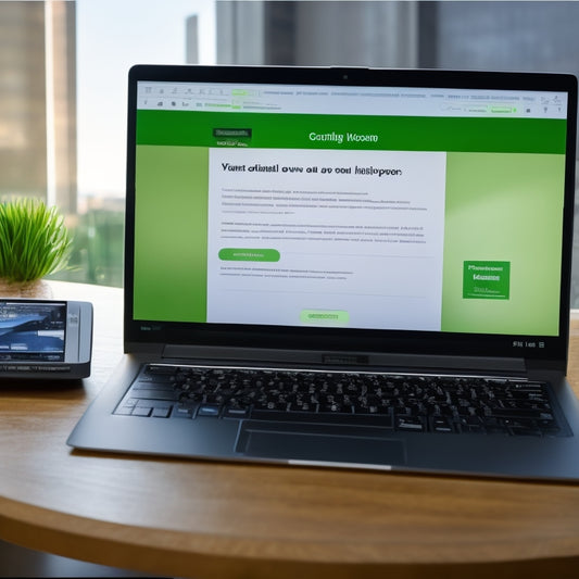 A screenshot of a laptop displaying a misleading installation popup with a bright green "Install Now" button, surrounded by legitimate-looking payment processing icons and a faint, blurred-out background of coding lines.