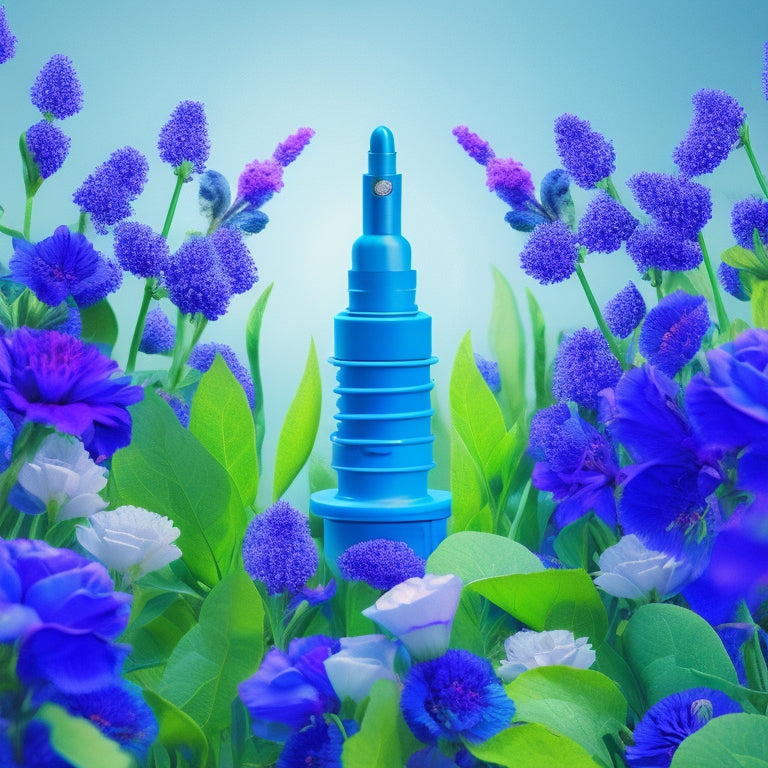A stylized illustration of a spark plug surrounded by growing vines and flowers, with a subtle Shopify logo integrated into the spark plug's design, set against a bright blue background.