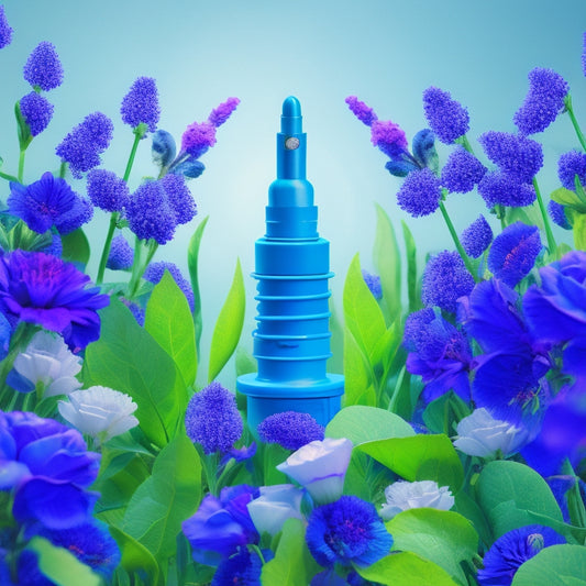 A stylized illustration of a spark plug surrounded by growing vines and flowers, with a subtle Shopify logo integrated into the spark plug's design, set against a bright blue background.
