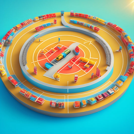 A stylized illustration of a roadmap with a shopping cart icon at the center, surrounded by arrows converging from various directions, symbolizing targeted traffic flowing towards ecommerce success.