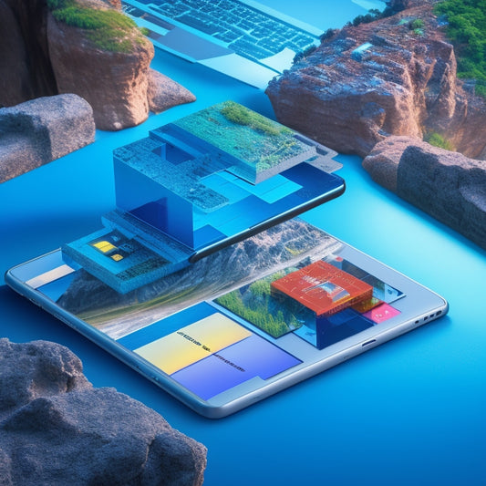 An illustration of three puzzle pieces, each with a distinct digital icon (e.g., a smartphone, a laptop, a tablet), fitting together to form a complete bridge over a digital divide represented by a deep chasm.