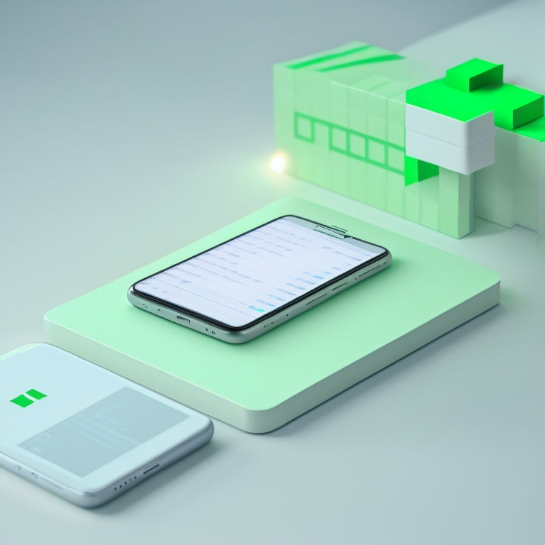 A minimalist illustration of a smartphone with a progress bar filling up quickly, surrounded by tiny digital boxes and packets with green checkmarks, set against a clean, light-gray background.