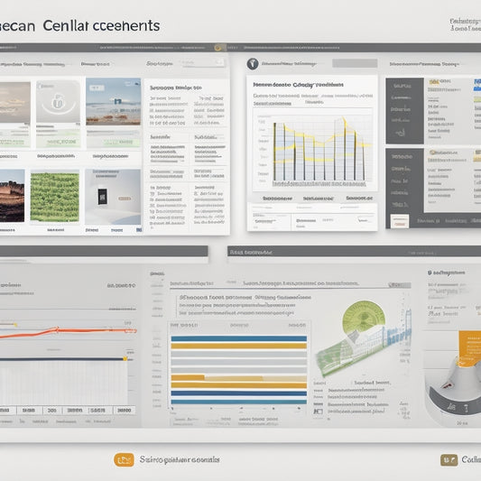 Illustrate a split-screen image: on the left, a cluttered online marketplace dashboard with scattered graphs and charts, and on the right, a tidy and organized dashboard with streamlined data visualizations.