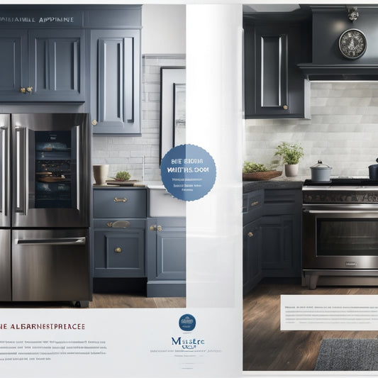 A split-screen image featuring a before-and-after representation of Master Appliance's website, with a cluttered, outdated design on the left and a modern, streamlined design on the right, showcasing a seamless shopping experience.