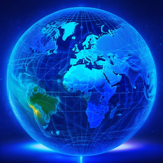 A stylized globe with glowing blue lines connecting various countries, surrounded by diverse payment method icons (e.g. credit cards, mobile wallets, cryptocurrency symbols) in a swirling, orbit-like pattern.