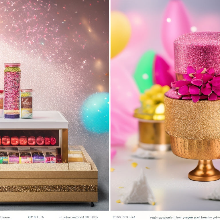 A split-screen image featuring a struggling online store on the left, with empty shelves and a few scattered products, contrasted with a thriving ecommerce site on the right, overflowing with products and confetti.