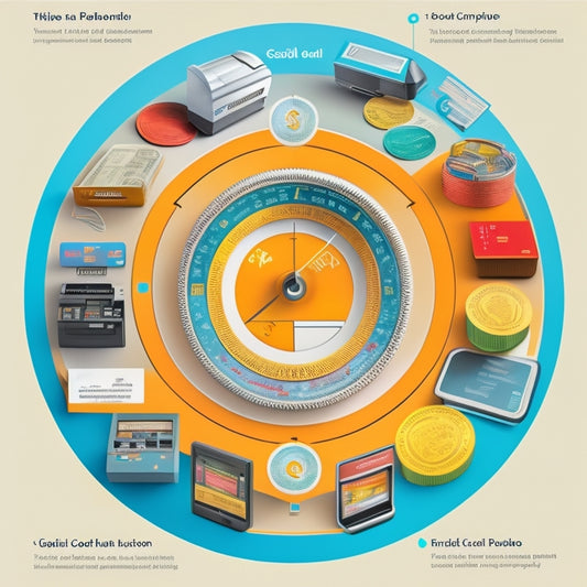 An illustration of a cash register with various payment methods surrounding it, including credit cards, mobile devices, and cryptocurrencies, with arrows and lines connecting them in a circular motion, conveying flexibility and convenience.