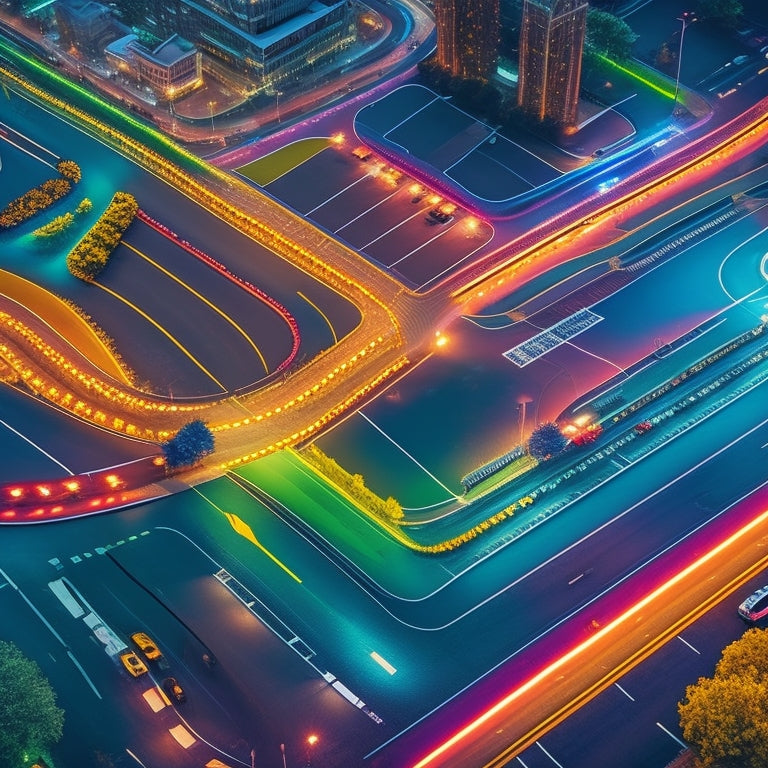 An abstract illustration of a road diverging into multiple paths, each path representing a different content source, with bright colors and bold lines, surrounded by subtle traffic lights and road signs.