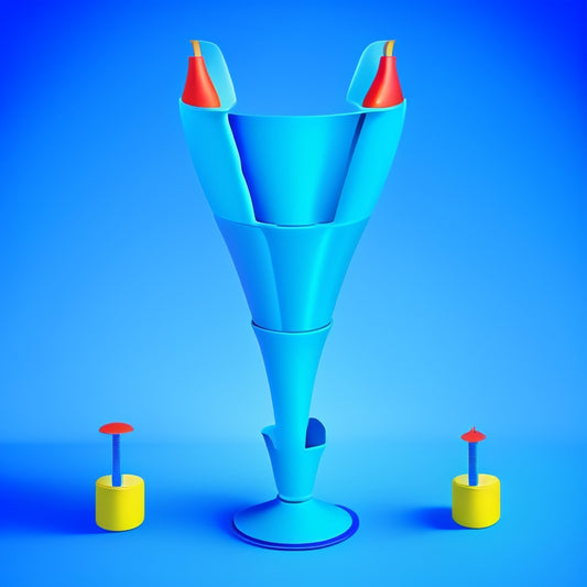 A stylized illustration of a funnel with 10 distinct, interconnected sections, each with a unique icon or graphic representing a step in the optimization process, set against a bright, gradient blue background.