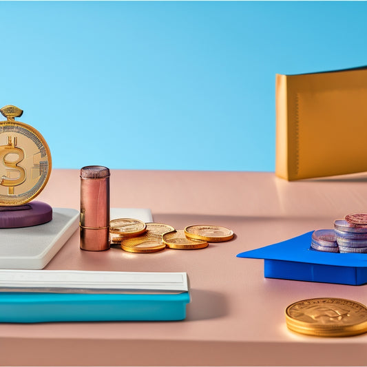 A split-screen image featuring a calendar with various dates highlighted in different colors on one side, and a stack of coins with a few coins falling into place on the other side, surrounded by subtle e-commerce icons.