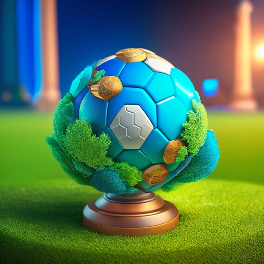 A stylized globe with a soccer ball at its center, surrounded by a laurel wreath in UEFA EURO 2024's signature blue and green colors, with the Ant International logo subtly integrated.