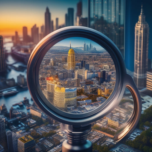 A stylized illustration of a magnifying glass hovering over a puzzle piece, with a subtle cityscape or crowd in the background, surrounded by scattered data points and demographic symbols.
