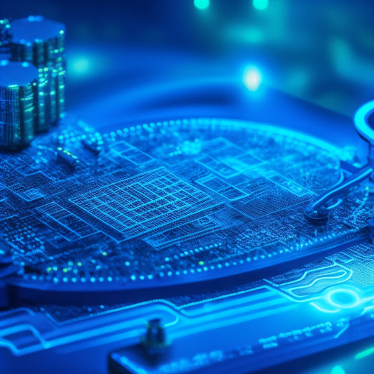 A stylized illustration of a broken chain being repaired, with puzzle pieces fitting together in the background, surrounded by glowing blue circuit boards and subtle hints of coding script.