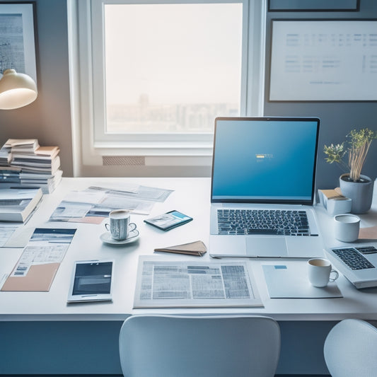 A modern, minimalist illustration of a business owner sitting at a desk, surrounded by organized papers and a laptop, with a subtle background of intertwined payment cards and wires morphing into a streamlined, simplified flow.