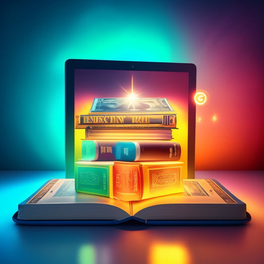 A stylized illustration of a tablet or e-reader with a seamless, glowing payment gateway swirling around it, surrounded by floating ebooks and subtle currency symbols.