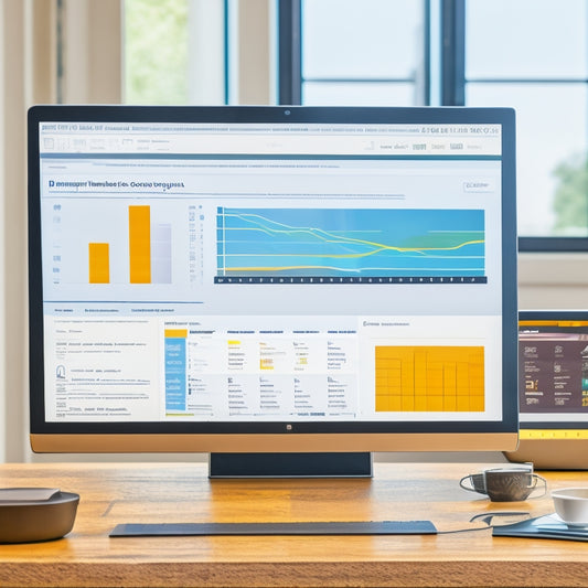 A split-screen image with a laptop and a tablet on either side, each displaying a different ecommerce online course platform's dashboard, with varying icons, charts, and graphs in the background.