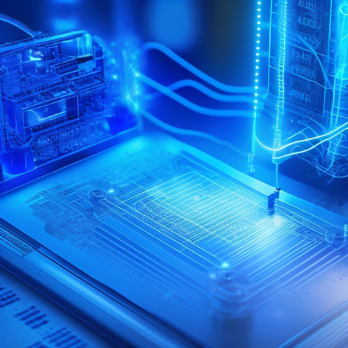 A stylized illustration of a traditional check being transformed into a digital one, with circuits and wires bursting out of the paper, surrounded by glowing blue lines and nodes.