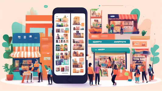 Create an image of a bustling virtual marketplace filled with various digital storefronts, each representing a different Top 5 Shopify Conversion App mentioned in the article. Each storefront should be unique, showcasing the app's features and benefi