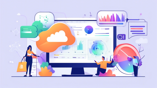 Create a visually engaging image that captures the essence of Shopify conversion optimization. Depict elements such as website analytics, heatmaps, A/B testing, persuasive product descriptions, and ca