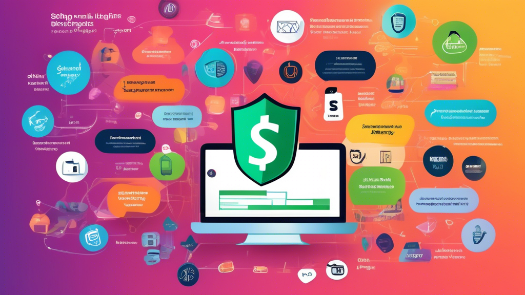 A vibrant and dynamic infographic showcasing the power of Shopify plugins in boosting sales. The image should depict a range of plugins and their key benefits, such as increased conversion rates, impr