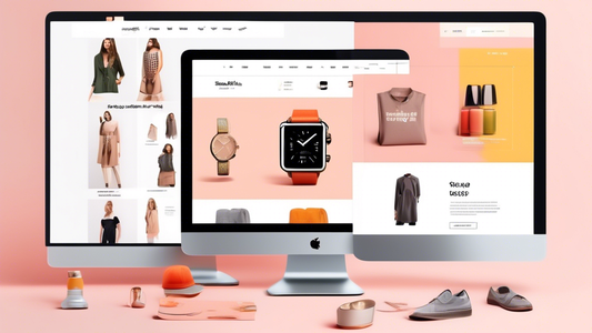 Create an image of a modern and sleek Shopify store design featuring eye-catching product displays, easy navigation, and prominent call-to-action buttons to maximize conversions. The design should convey a sense of professionalism, trustworthiness, a