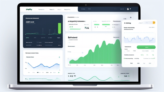 A close-up shot of a Shopify store's analytics dashboard, showcasing A/B testing results. The dashboard shows two different versions of a product page, with one version having a higher conversion rate