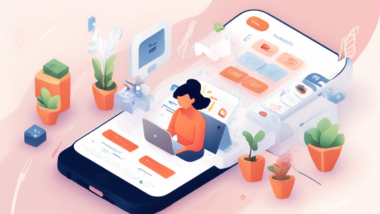 Create a visually appealing image that represents the concept of optimizing mobile UX for Shopify merchants. Include elements that highlight the importance of a user-friendly interface, fast loading t