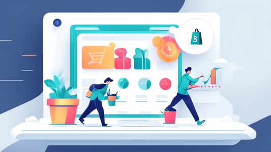 **DALL-E Prompt:**

Create an image that visually represents the concept of Shopify A/B testing, incorporating elements that showcase best practices such as data analysis, experimentation, and optimiz