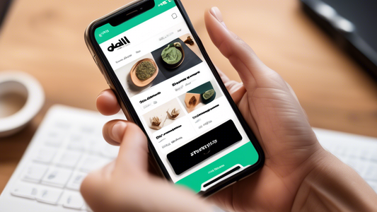 **DALL-E Prompt:**

A mobile device displaying a Shopify store with optimized elements, including a clear navigation menu, responsive images, and a streamlined checkout process. The device is held in 