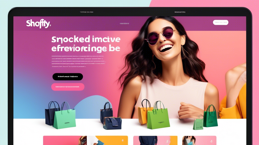 Create a vibrant and engaging image that showcases a Shopify store with a user-friendly interface, intuitive navigation, personalized product recommendations, and seamless checkout process. The image 