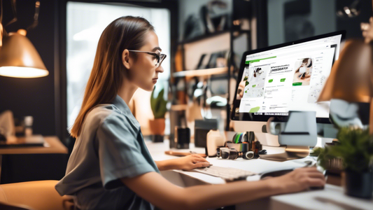 A search engine optimization (SEO) specialist is using DALL-E to create an image that can be used to promote their services to Shopify store owners. The image should depict a person customizing the se