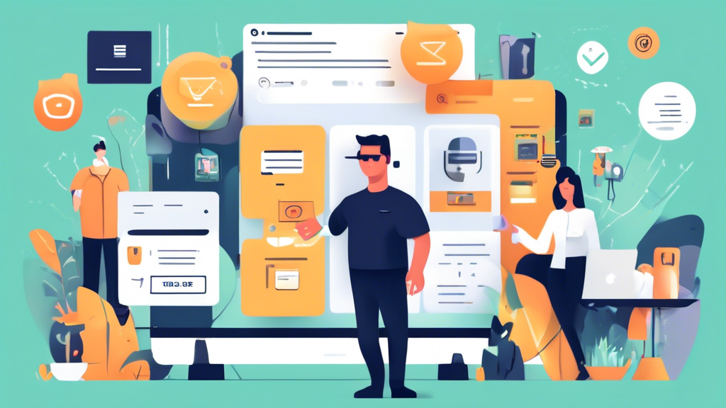 Create an image of a diverse array of digital conversion tools such as pop-ups, chatbots, and email campaigns integrated seamlessly into a Shopify merchant's website. The tools should be presented in a visually appealing and organized manner to demon