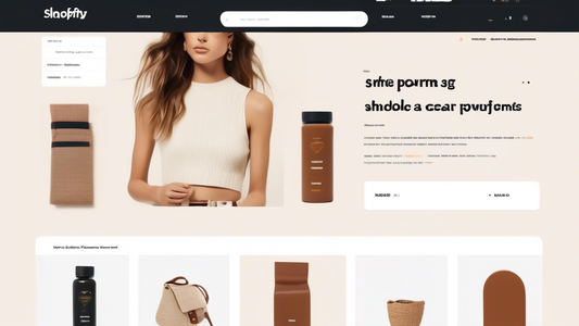 A screenshot of a Shopify store with a visually appealing and well-optimized layout. The design should feature clear navigation, easy-to-find product categories, and persuasive calls-to-action. The ov