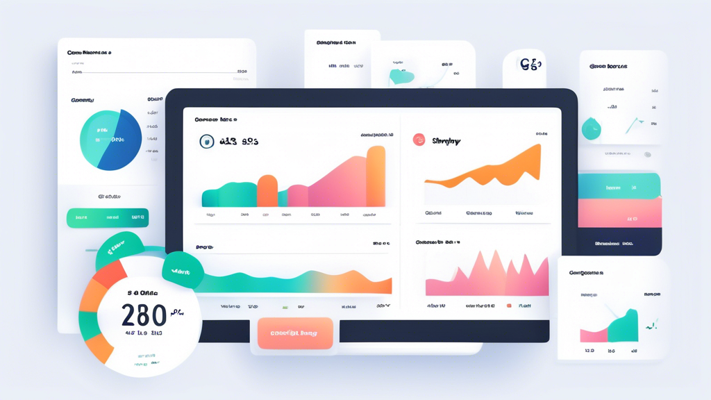 A dashboard displaying various metrics related to Shopify conversion rate optimization, such as bounce rate, average order value, and conversion rate. The dashboard is visually appealing and easy to u