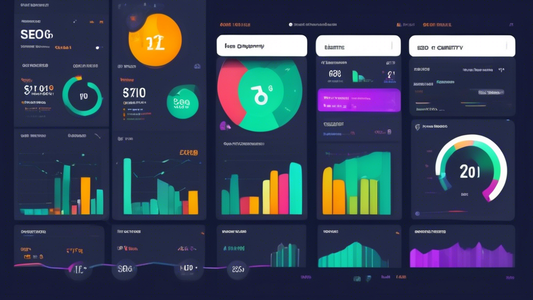 A website analytics dashboard displaying key SEO metrics for a Shopify store, with a graph showing website traffic and conversions. The dashboard also includes a list of installed SEO plugins, such as