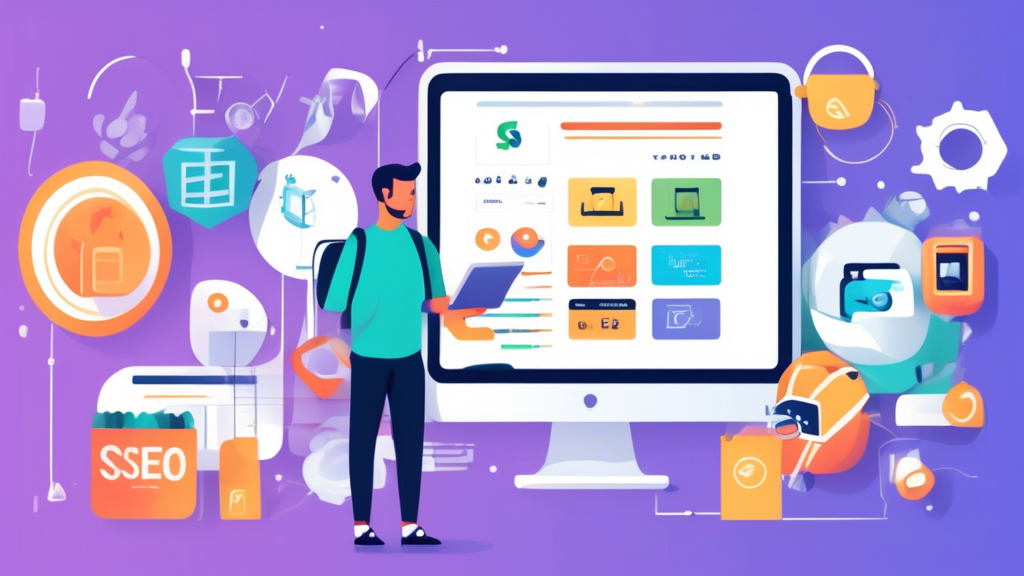 Create a visually appealing and engaging image that encapsulates the concept of Shopify SEO apps for an enhanced user experience. The image should convey the benefits and value these apps provide in o