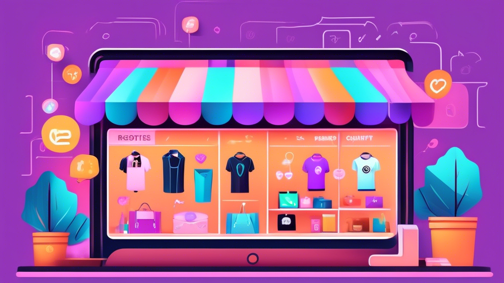 Create an image of a virtual storefront showcasing the top Shopify apps that enhance customer conversion rates. Show different app icons displayed prominently on the storefront with visually appealing graphics indicating increased sales and customer 